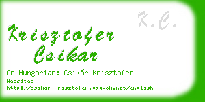 krisztofer csikar business card